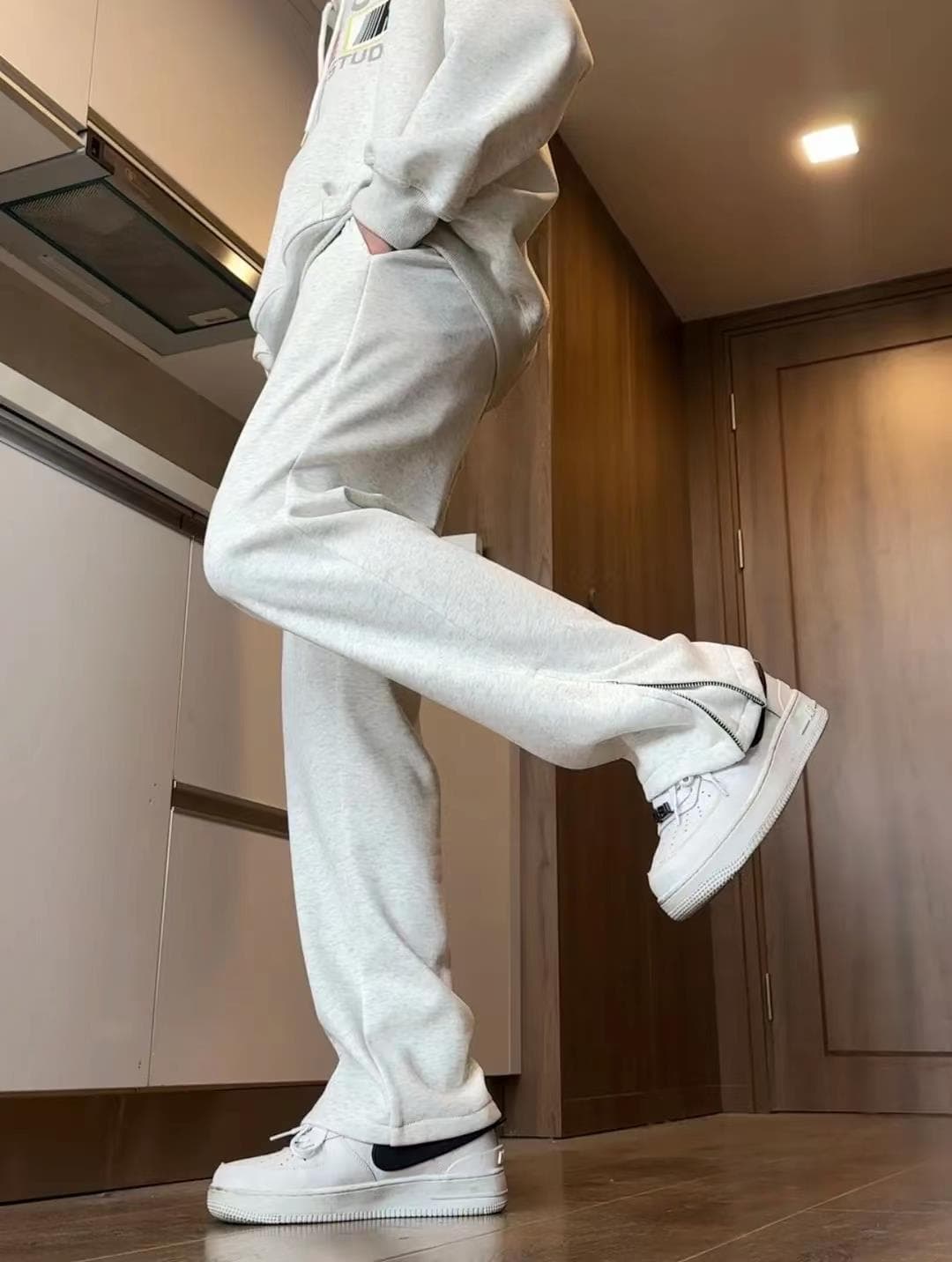 【メンズ】スウェットパンツ スウェットパンツ 裾ジッパーデザイン リラックスパンツ