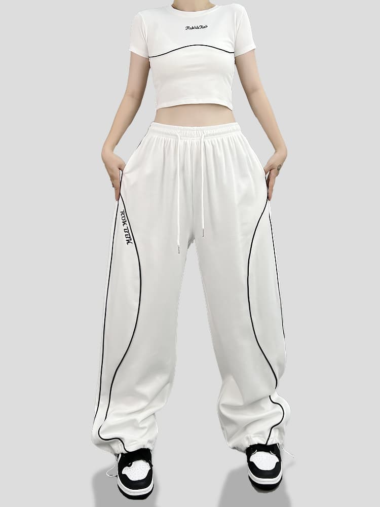 【レディース】スウェットパンツ カーブラインワイドスウェットパンツ