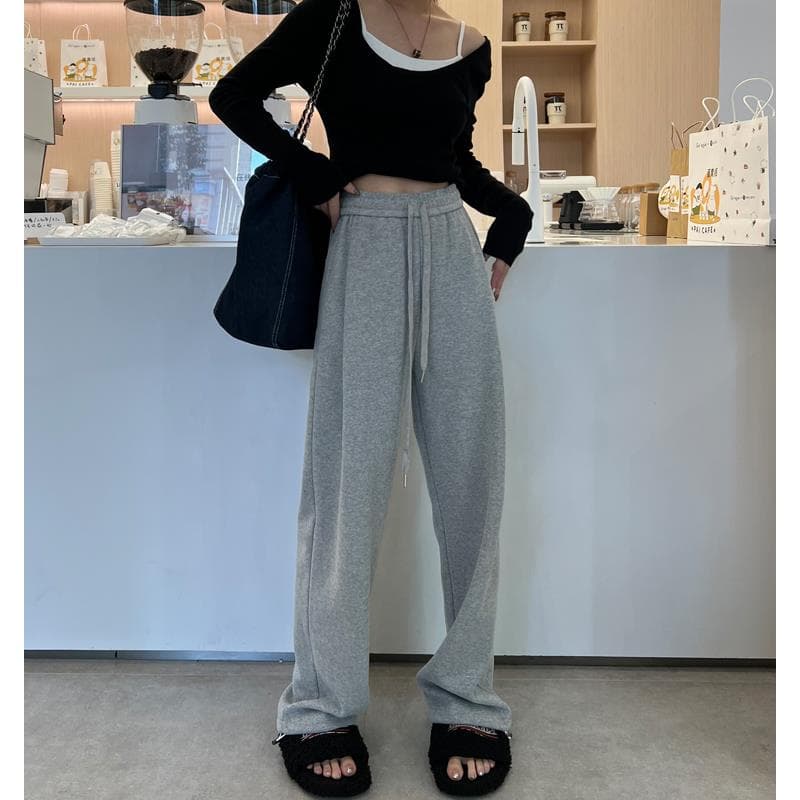 【レディース】スウェットパンツ スウェットパンツ ゆったりリラックスワイドパンツ