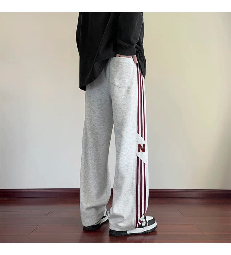 【メンズ】スウェットパンツ ラインデザイン ワイドスウェットパンツ