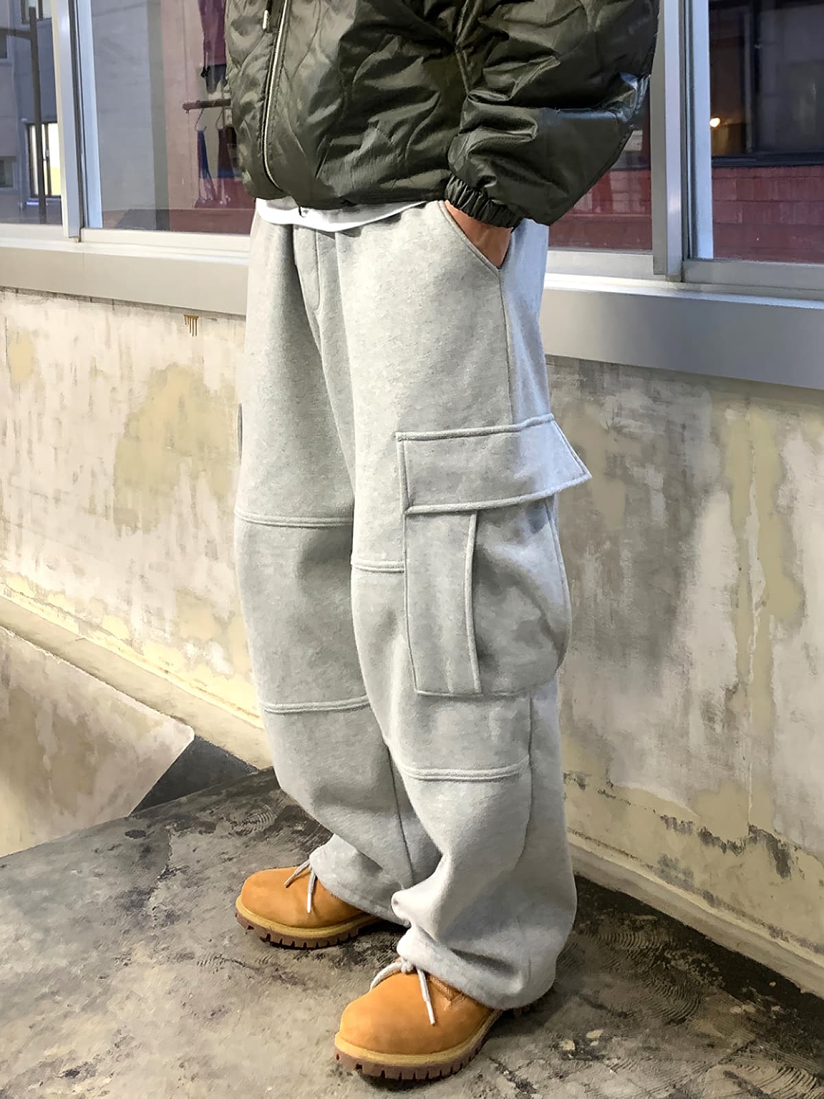 【メンズ】スウェットパンツ スウェットパンツ ゆったり大容量ポケット付きあたたか素材パンツ