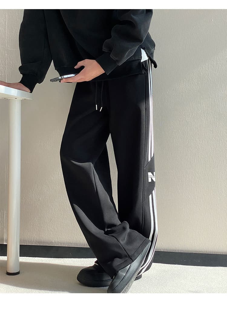 【メンズ】スウェットパンツ ラインデザイン ワイドスウェットパンツ