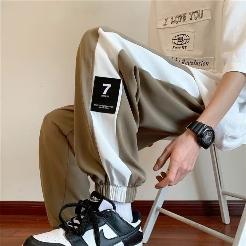 【メンズ】スウェットパンツ 切り替えワイドストレートリラックススウェットパンツ