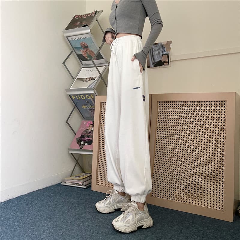 【レディース】スウェットパンツ スウェットパンツ ゆったりくつろぎ裾絞りパンツ