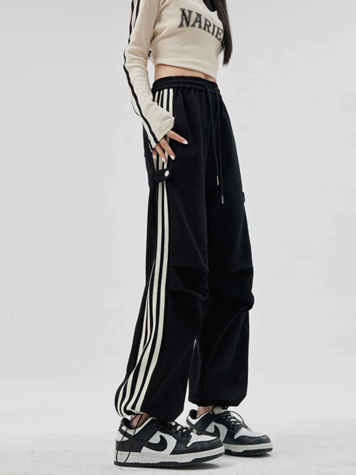 【レディース】スウェットパンツ サイドラインワイドスウェットパンツ