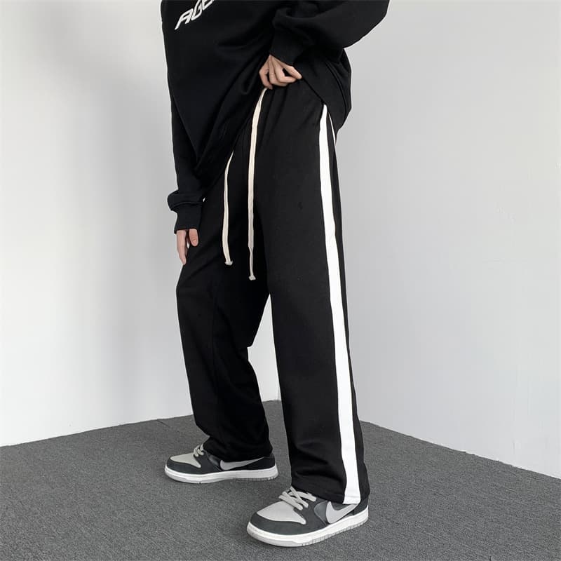 【メンズ】スウェットパンツ サイドライン入りゆったりスウェットパンツ