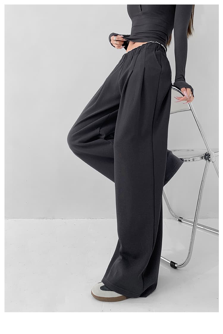 【レディース】スウェットパンツ リラックスワイドスウェットパンツ