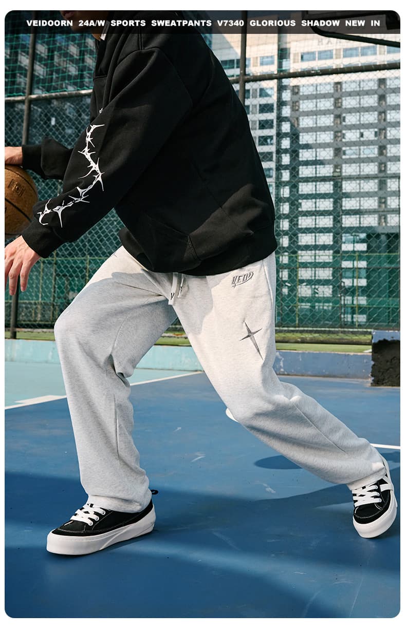 【メンズ】スウェットパンツ クロスマークワイドストレートスウェットパンツ