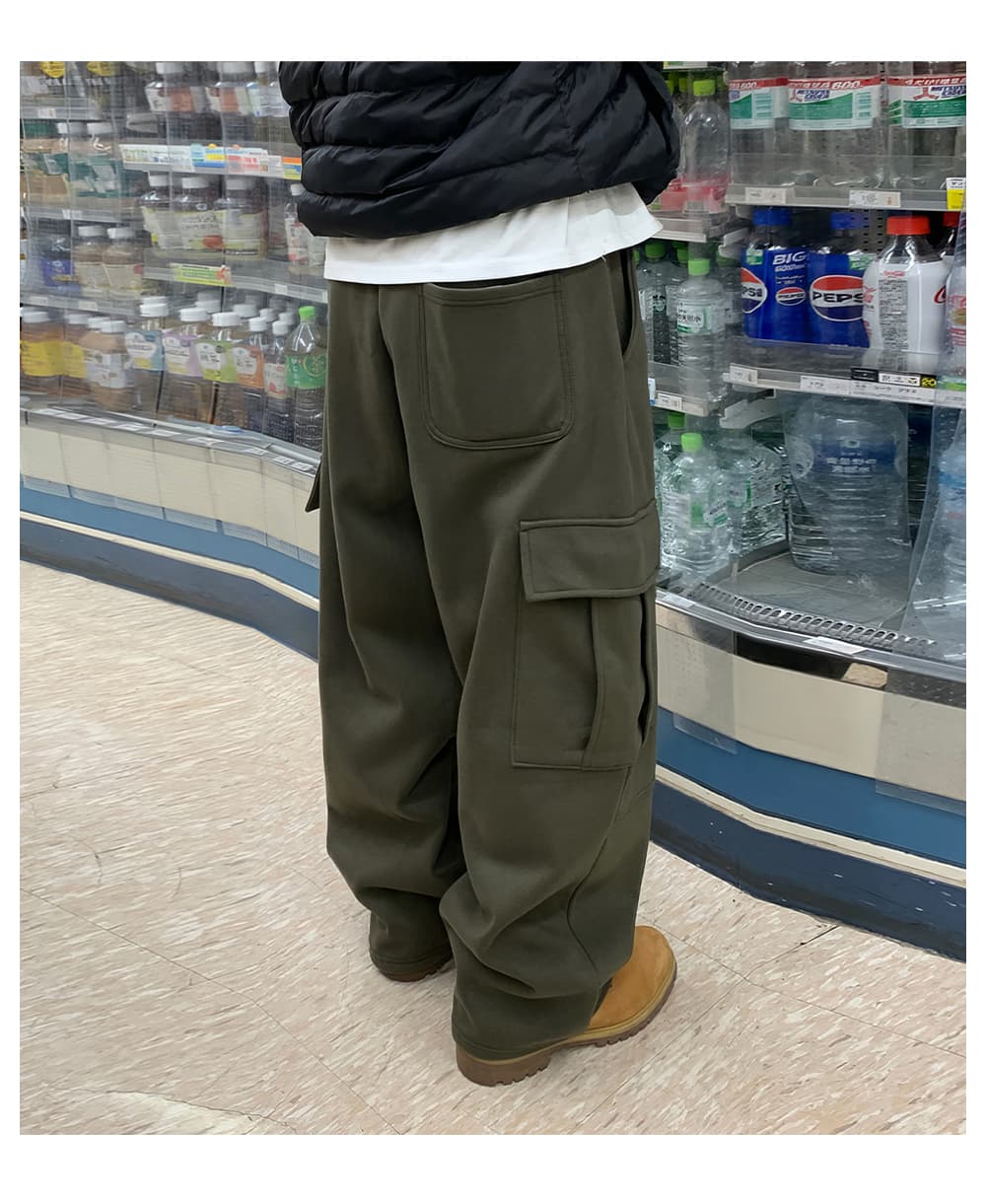 【メンズ】スウェットパンツ スウェットパンツ ゆったり大容量ポケット付きあたたか素材パンツ