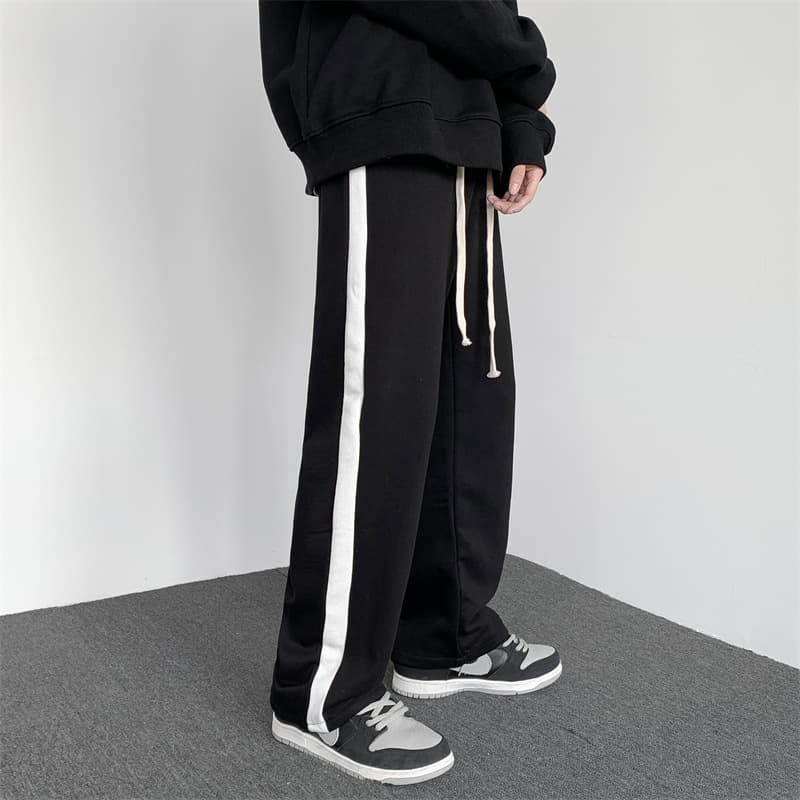 【メンズ】スウェットパンツ サイドライン入りゆったりスウェットパンツ
