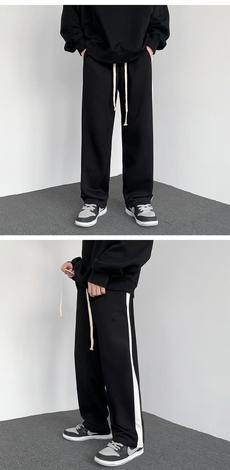 【メンズ】スウェットパンツ サイドライン入りゆったりスウェットパンツ