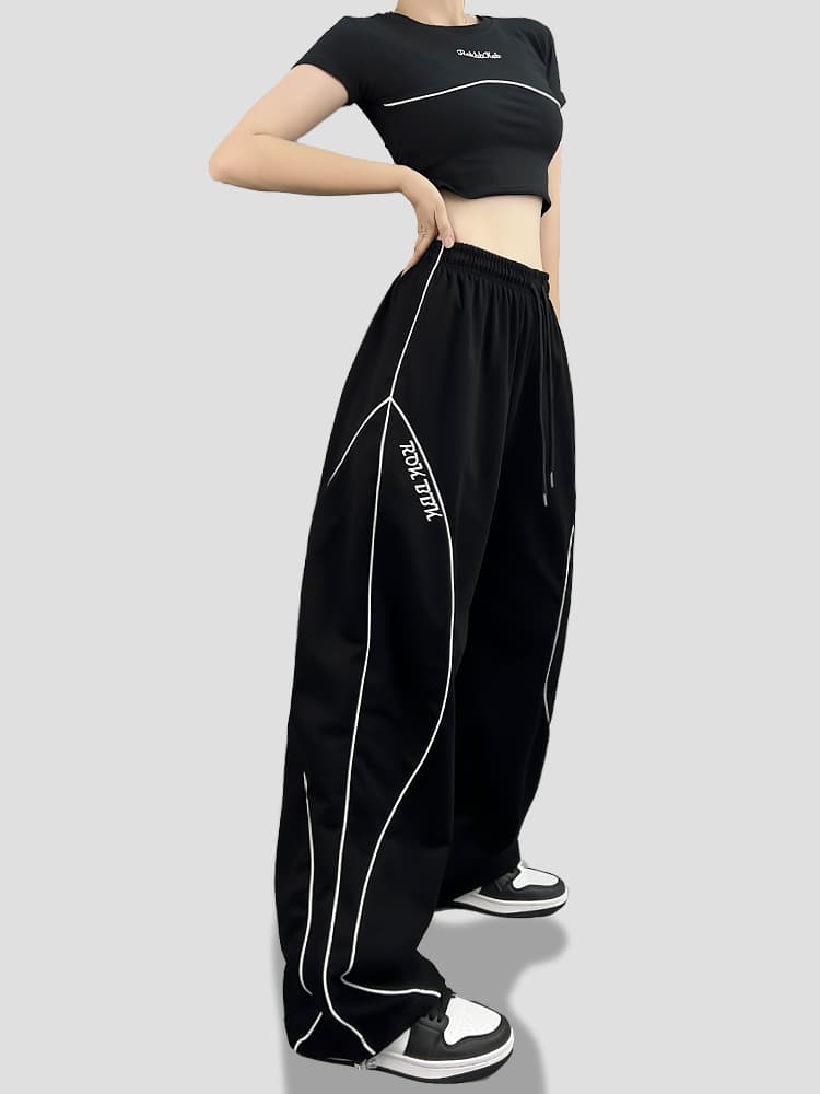 【レディース】スウェットパンツ カーブラインワイドスウェットパンツ