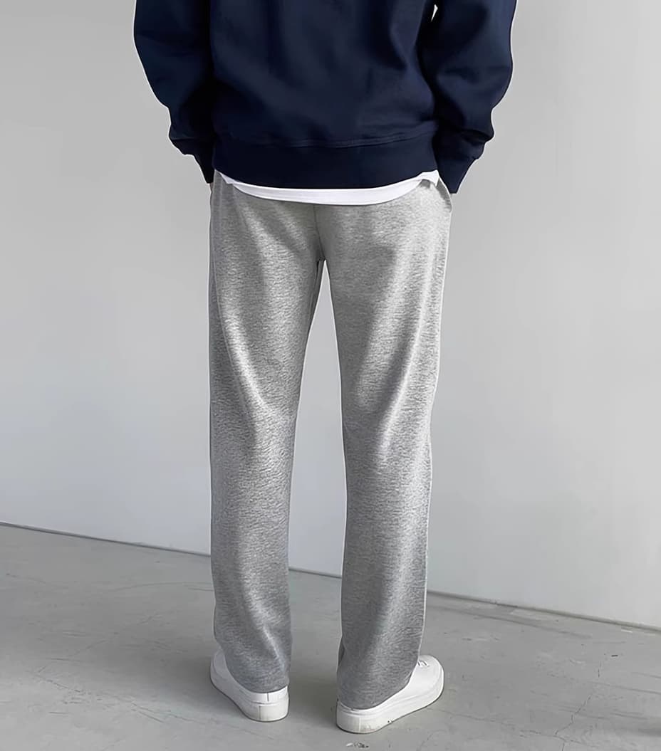 【メンズ】スウェットパンツ センタープレスストレートパンツ