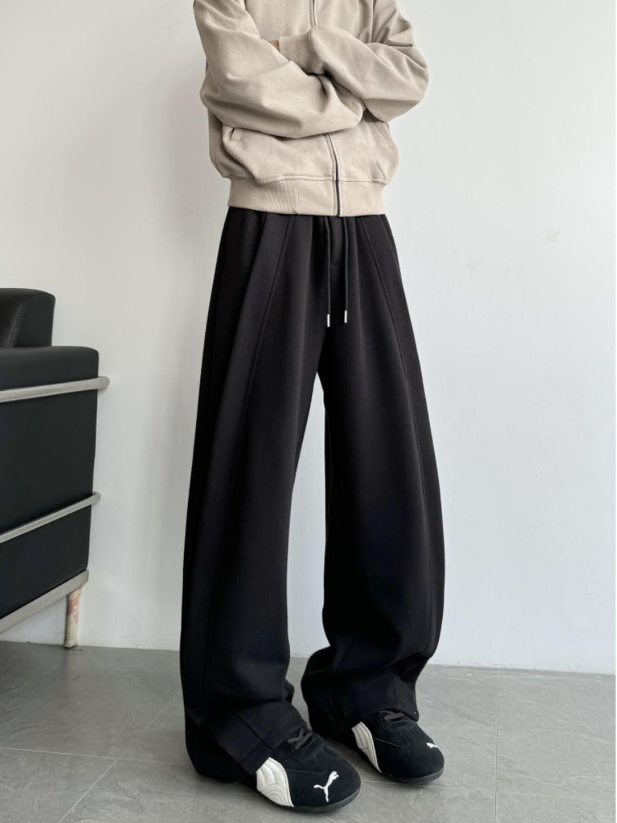 【メンズ】スウェットパンツ ゆったりリラックスワイドパンツ