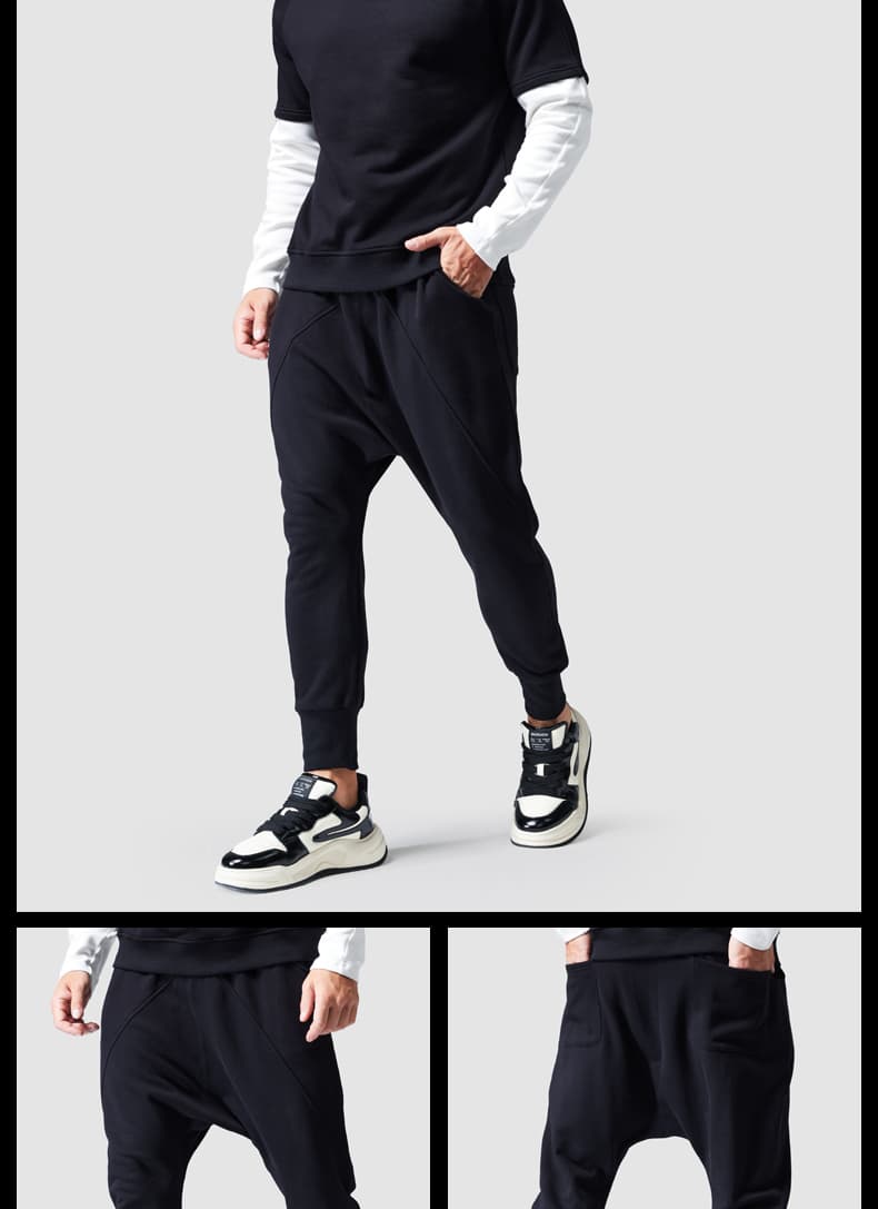【メンズ】スウェットパンツ スウェットパンツ ドロップクロッチ サルエル風 ジョガーパンツ
