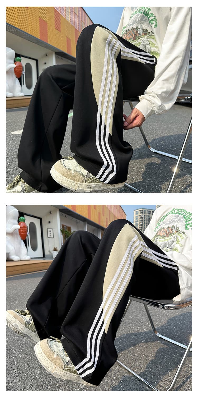 スウェットパンツ スウェットパンツ 三本ライン入りゆったりスポーツパンツ