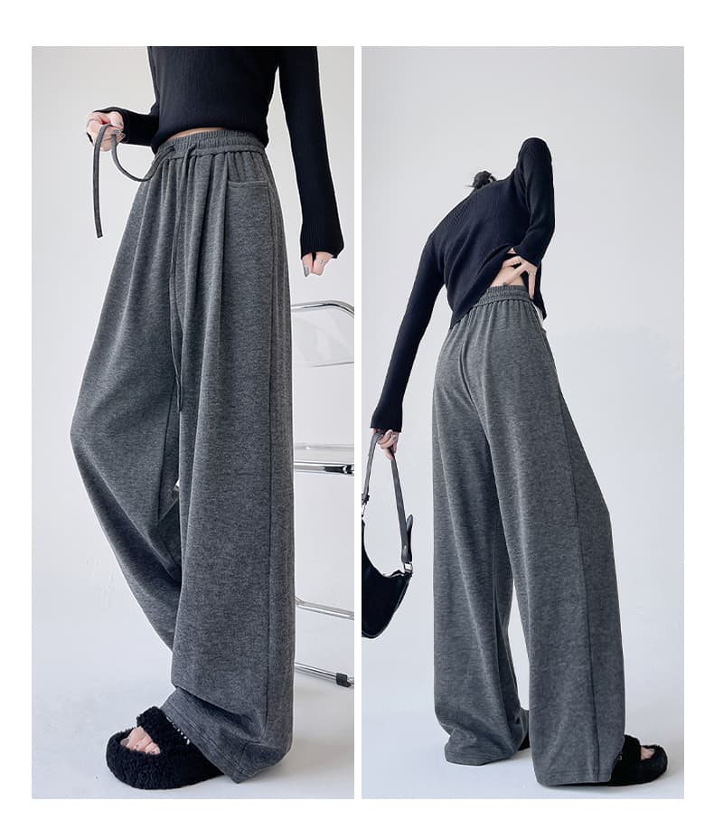 【レディース】スウェットパンツ スウェットパンツ ふわもこ裾デザイン リラックスワイドパンツ