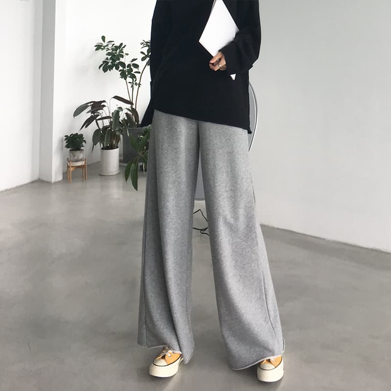 【レディース】スウェットパンツ リラックスワイドフレアスウェット
