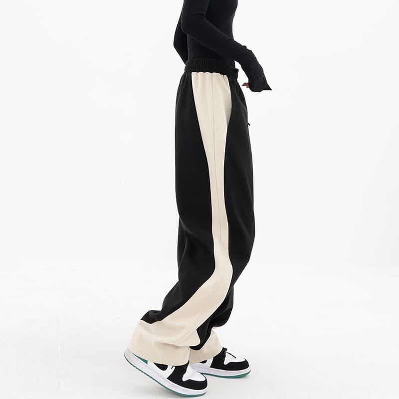 【レディース】スウェットパンツ スウェットパンツ バイカラーゆったりラインパンツ