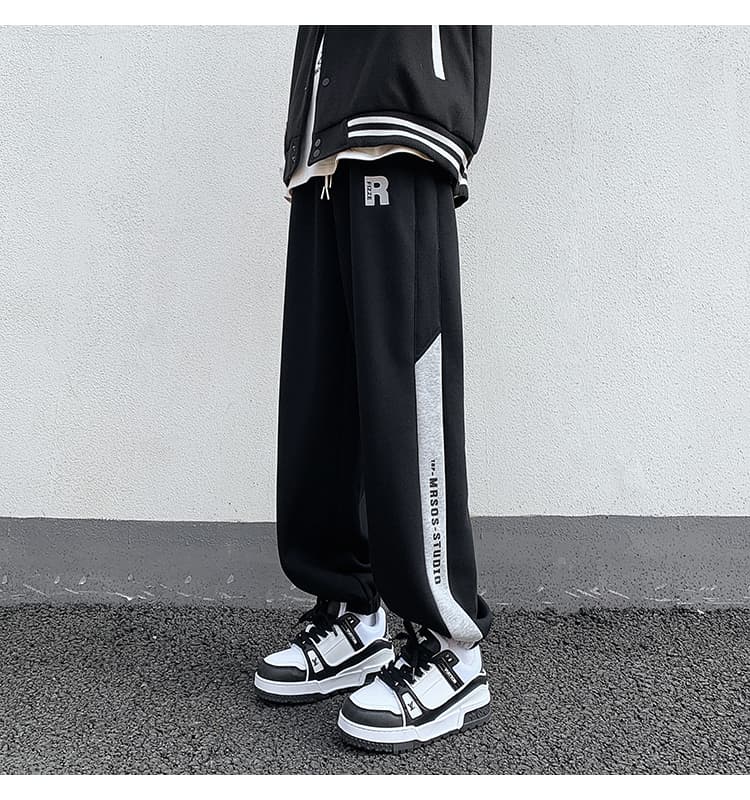 【メンズ】スウェットパンツ サイドライン入りゆったりスウェットパンツ