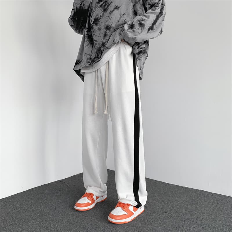 【メンズ】スウェットパンツ サイドライン入りゆったりスウェットパンツ