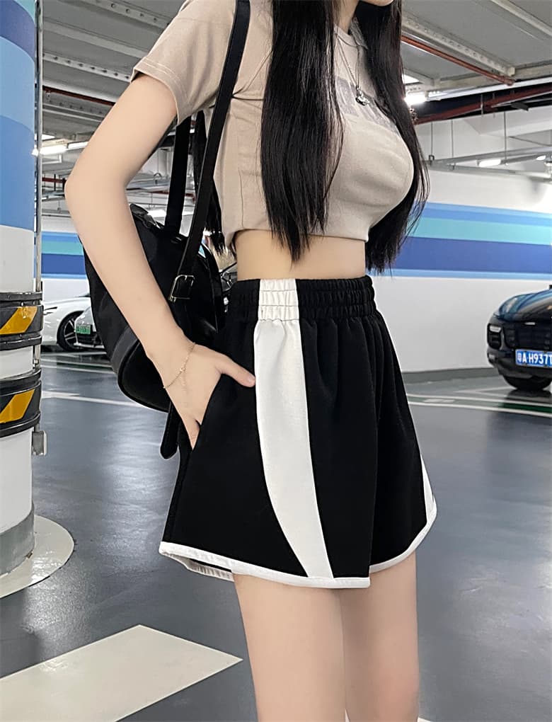 【レディース】スウェットパンツ スウェットパンツ 配色切り替えスウェットショート