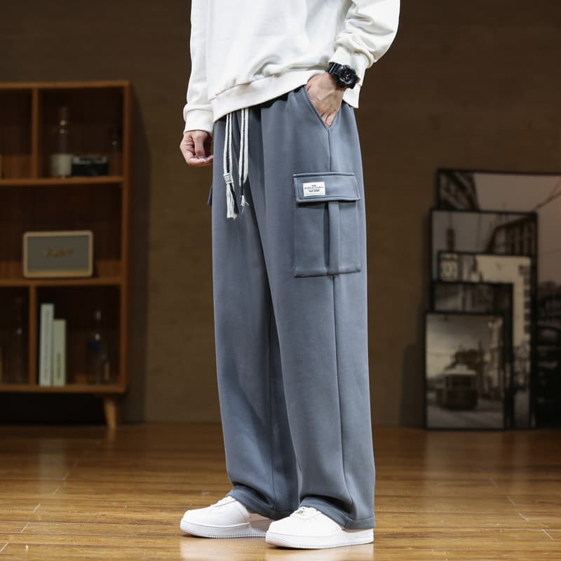 【メンズ】スウェットパンツ ゆったりリラックスカーゴスウェットパンツ