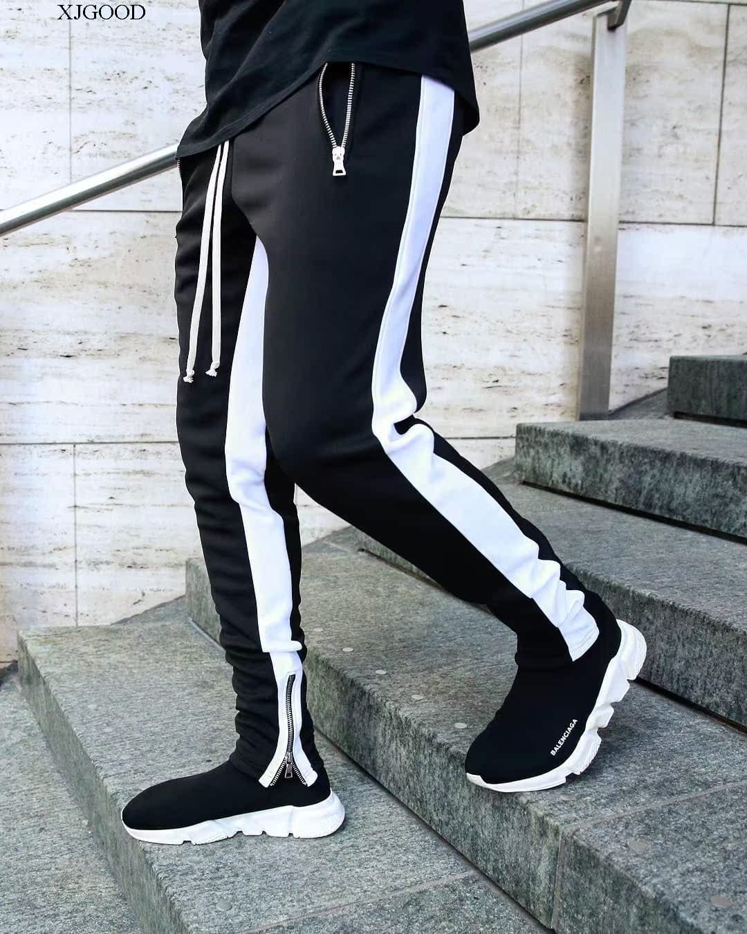 【メンズ】スウェットパンツ サイドライン細身スウェットパンツ