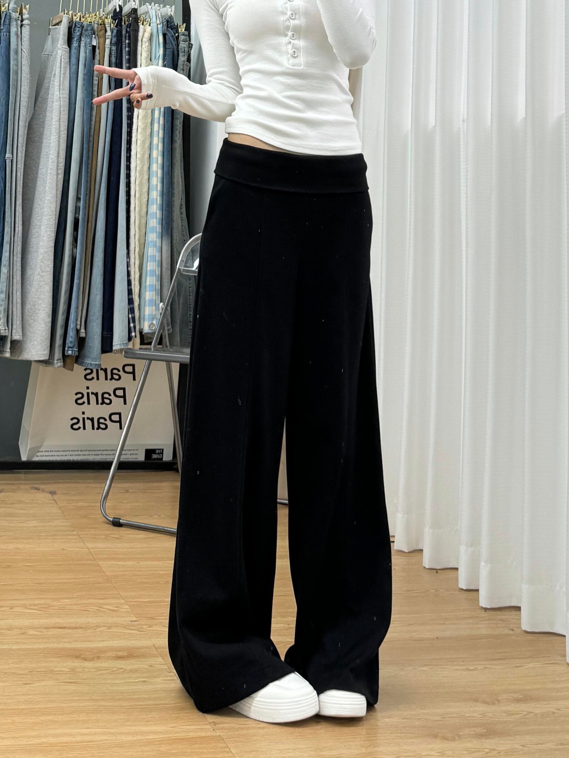 【レディース】スウェットパンツ ゆったりフレアスウェットパンツ