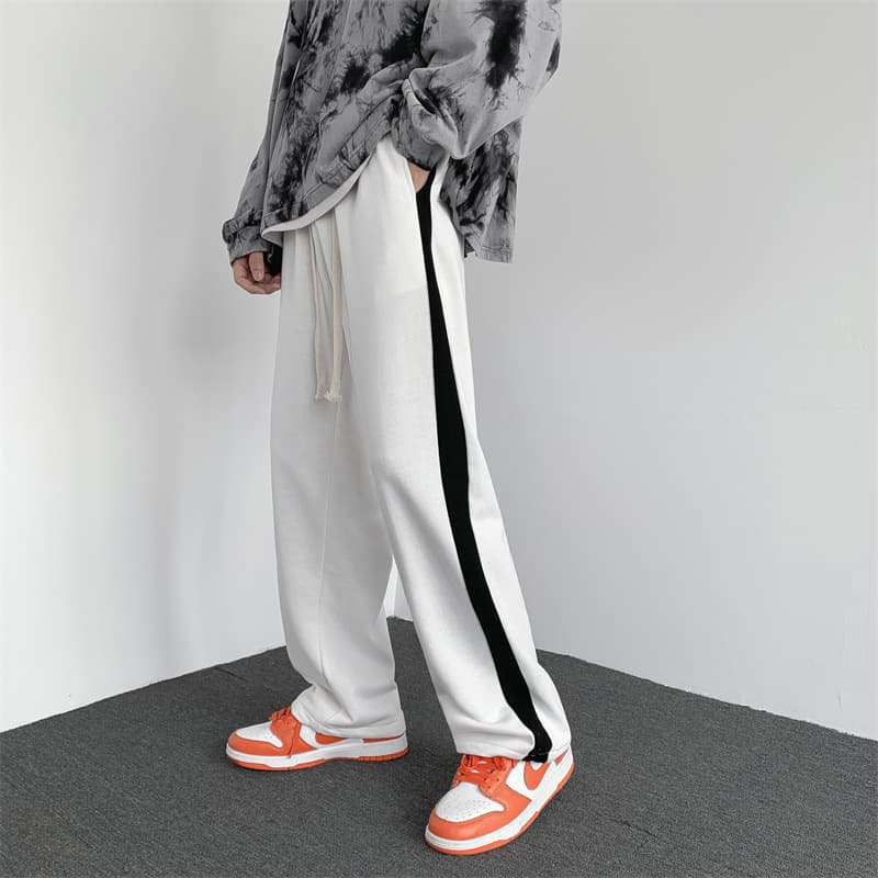 【メンズ】スウェットパンツ サイドライン入りゆったりスウェットパンツ
