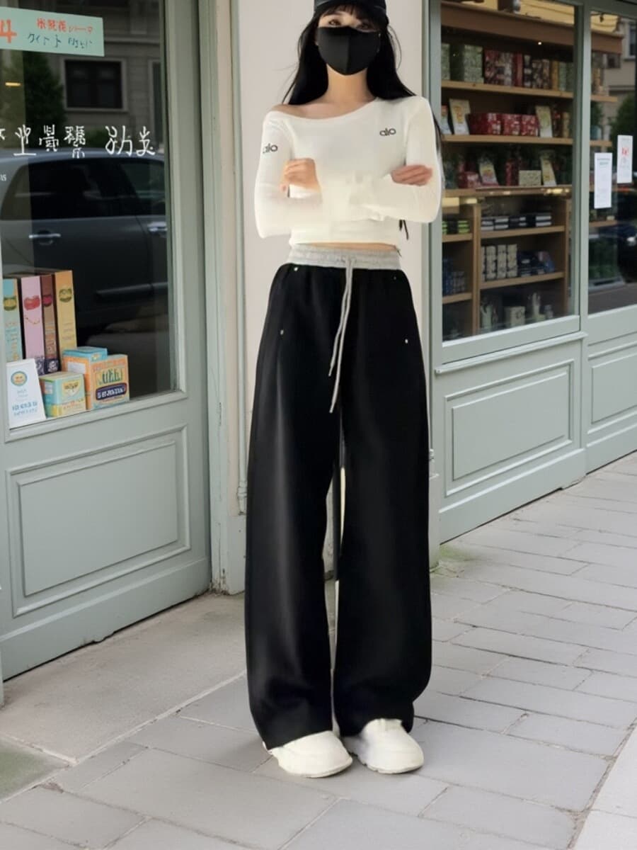 【レディース】スウェットパンツ スウェットパンツ ゆったりくつろぎワイドパンツ