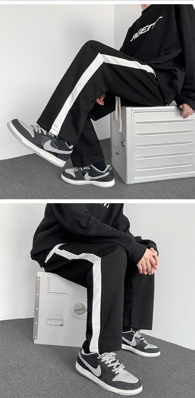 【メンズ】スウェットパンツ サイドライン入りゆったりスウェットパンツ