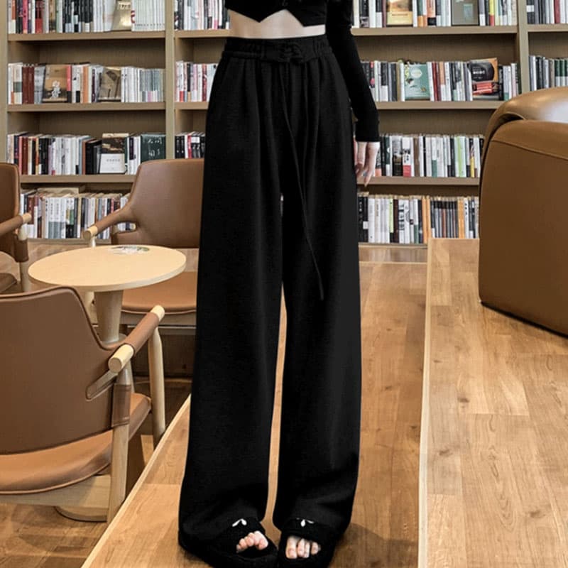 【レディース】スウェットパンツ スウェットパンツ ゆったりくつろぎ 紐付きリラックスパンツ
