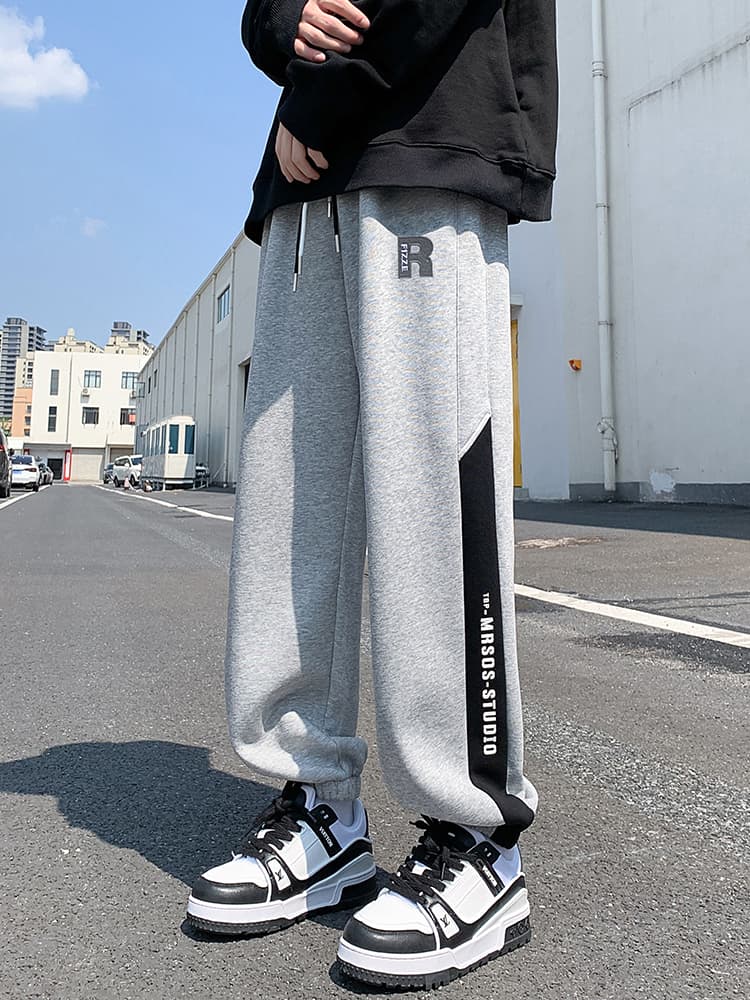 【メンズ】スウェットパンツ サイドライン入りゆったりスウェットパンツ