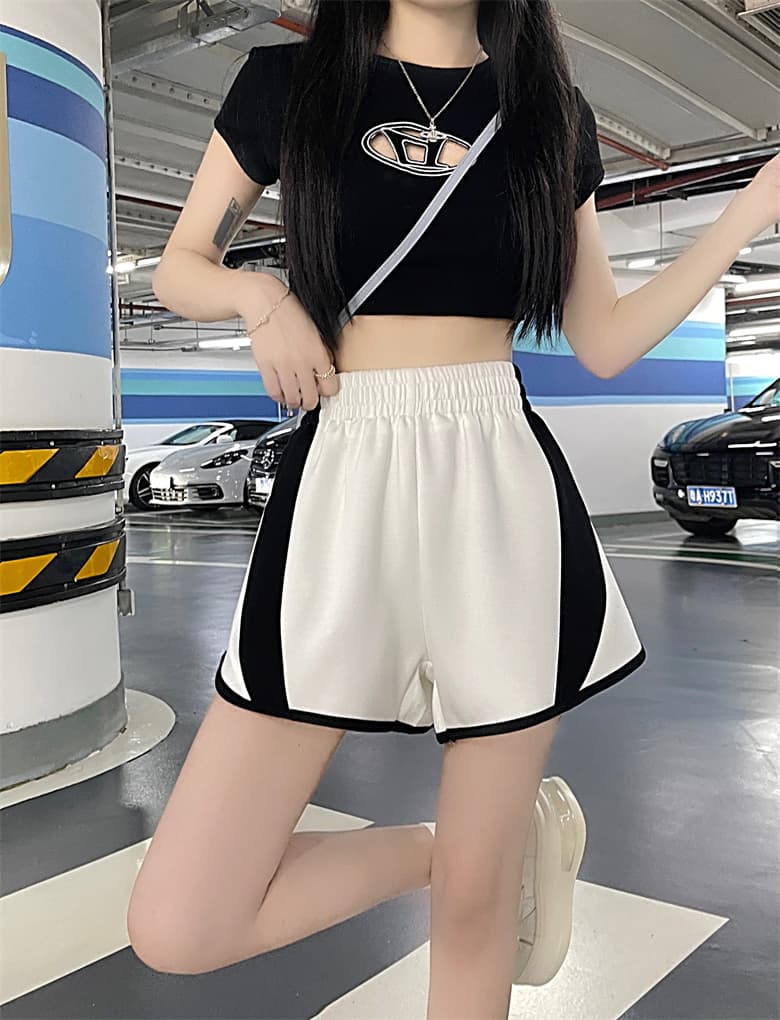 【レディース】スウェットパンツ スウェットパンツ 配色切り替えスウェットショート