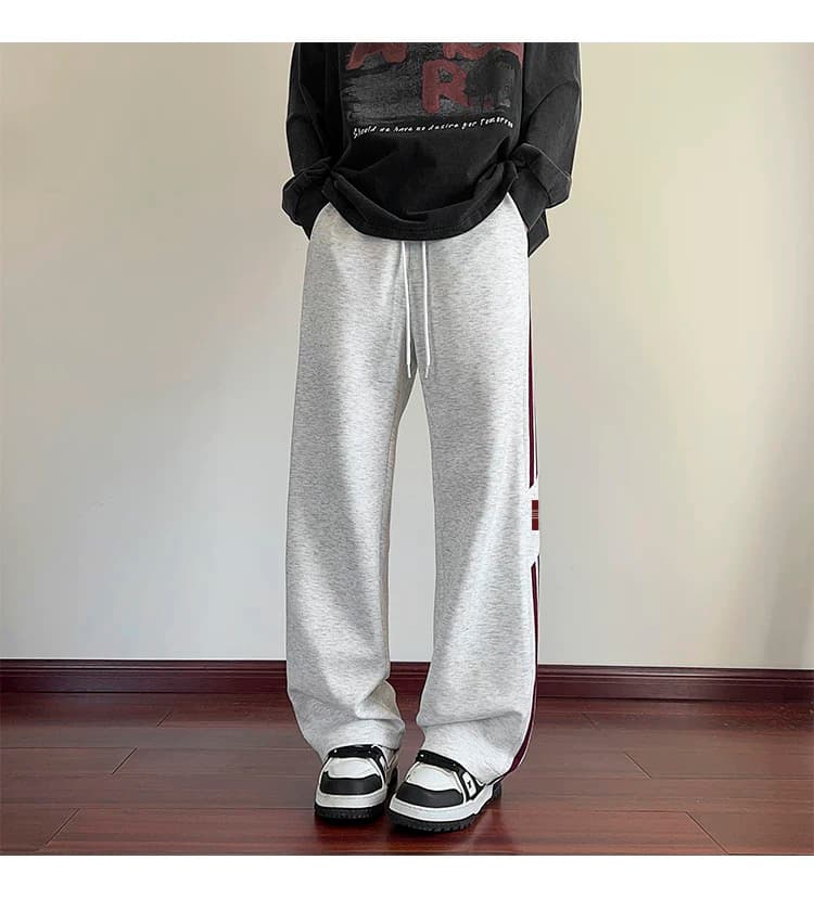 【メンズ】スウェットパンツ ラインデザイン ワイドスウェットパンツ