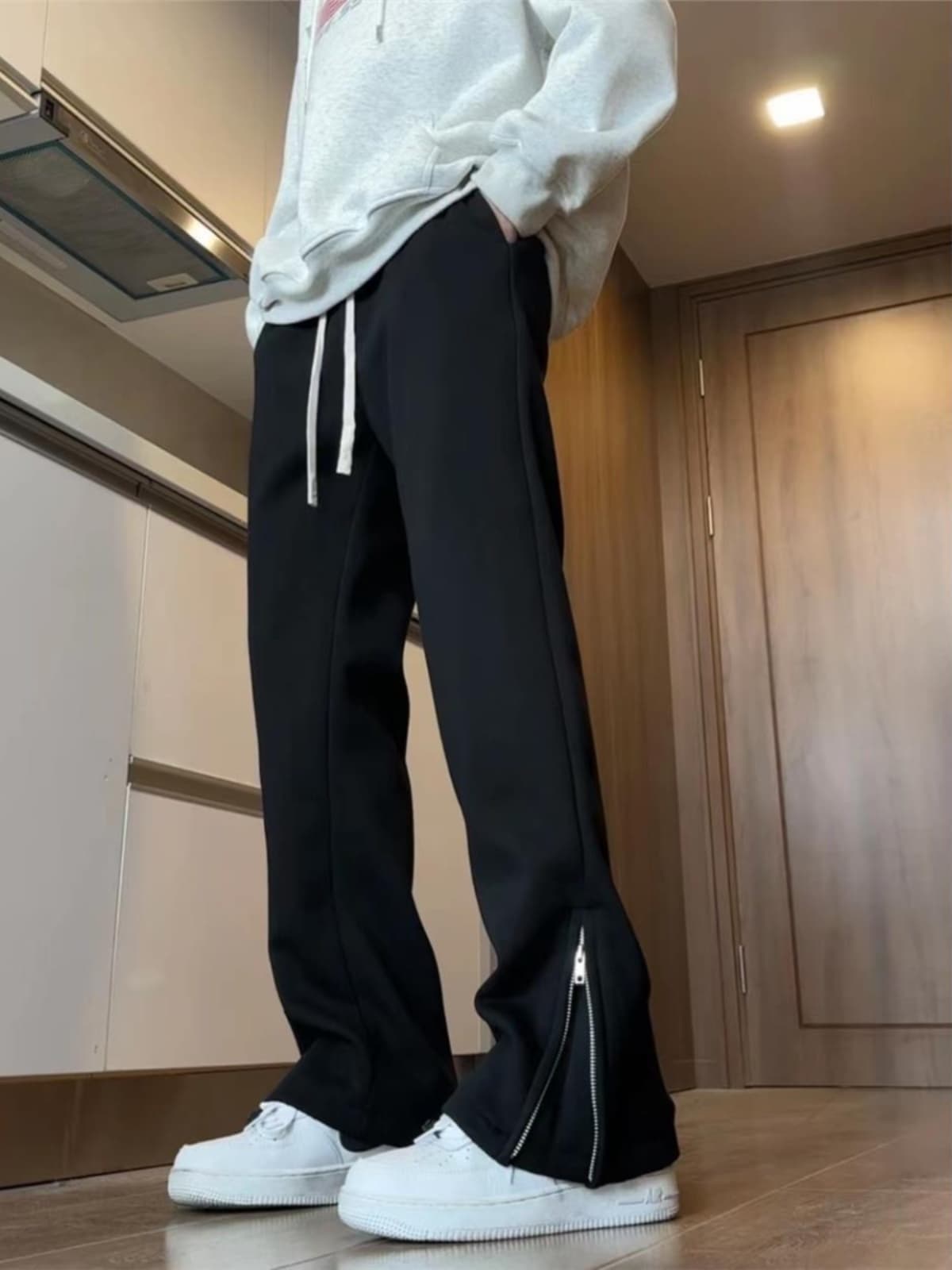 【メンズ】スウェットパンツ スウェットパンツ 裾ジッパーデザイン リラックスパンツ
