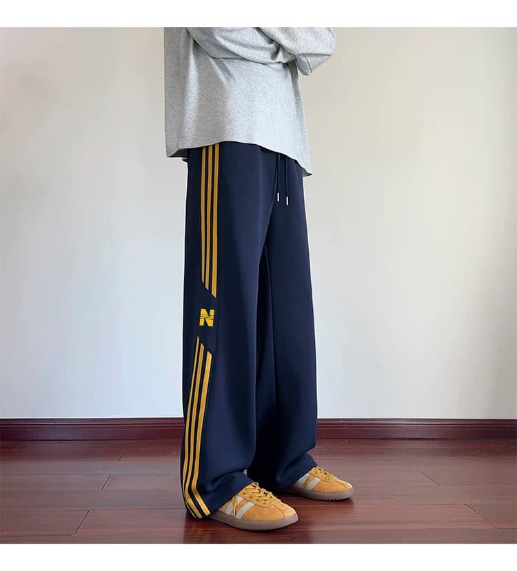 【メンズ】スウェットパンツ ラインデザイン ワイドスウェットパンツ