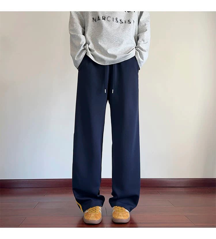 【メンズ】スウェットパンツ ラインデザイン ワイドスウェットパンツ