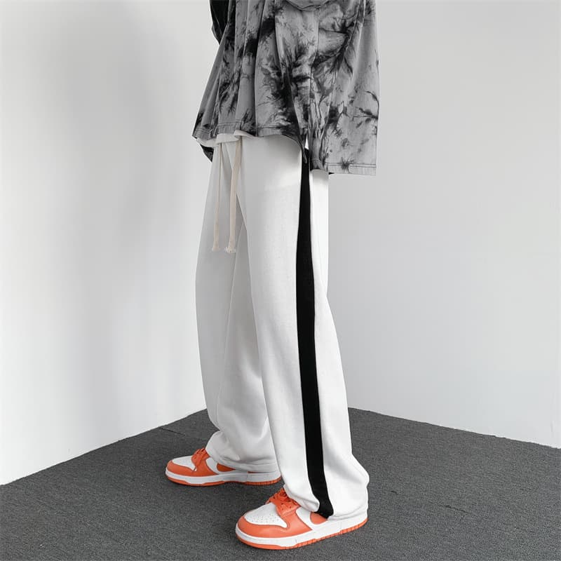 【メンズ】スウェットパンツ サイドライン入りゆったりスウェットパンツ