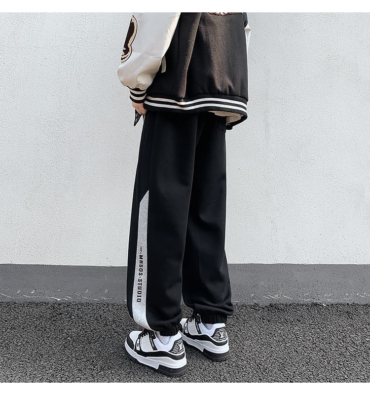 【メンズ】スウェットパンツ サイドライン入りゆったりスウェットパンツ