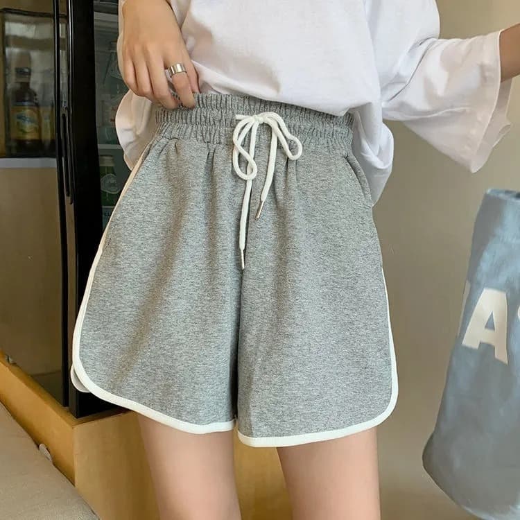 【レディース】スウェットパンツ スウェットパンツ ふんわりリラックスライン入りショートパンツ