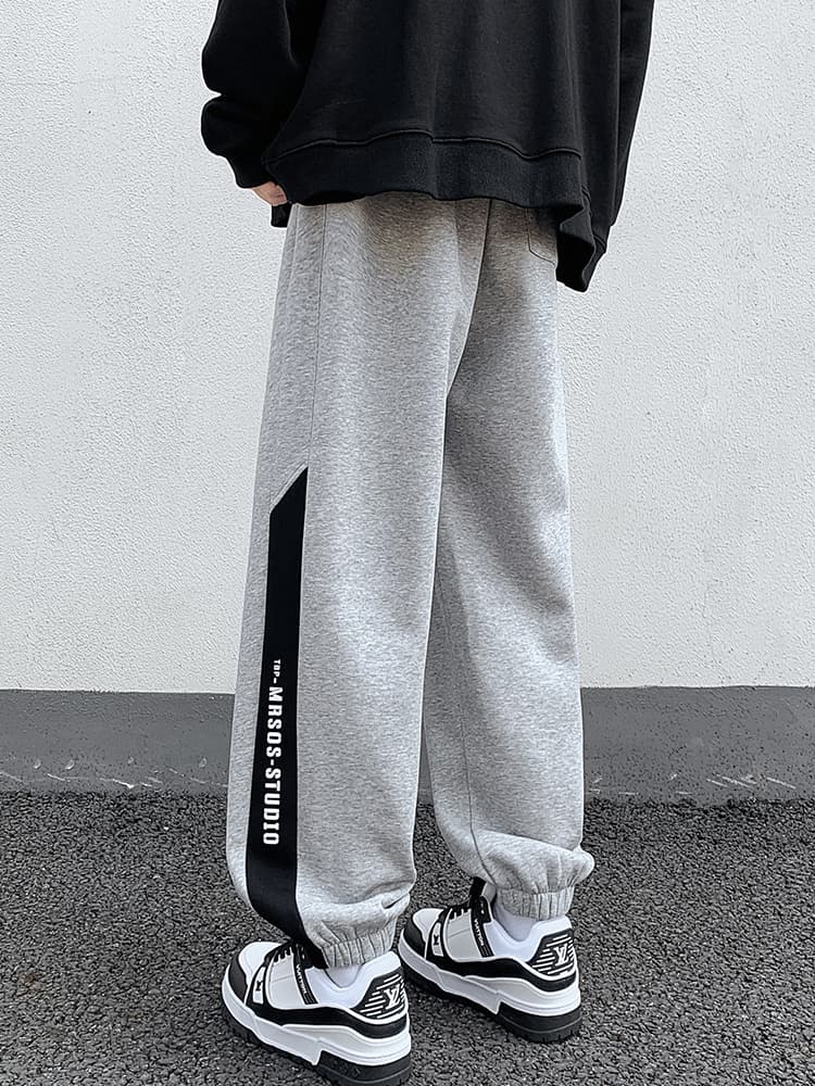 【メンズ】スウェットパンツ サイドライン入りゆったりスウェットパンツ